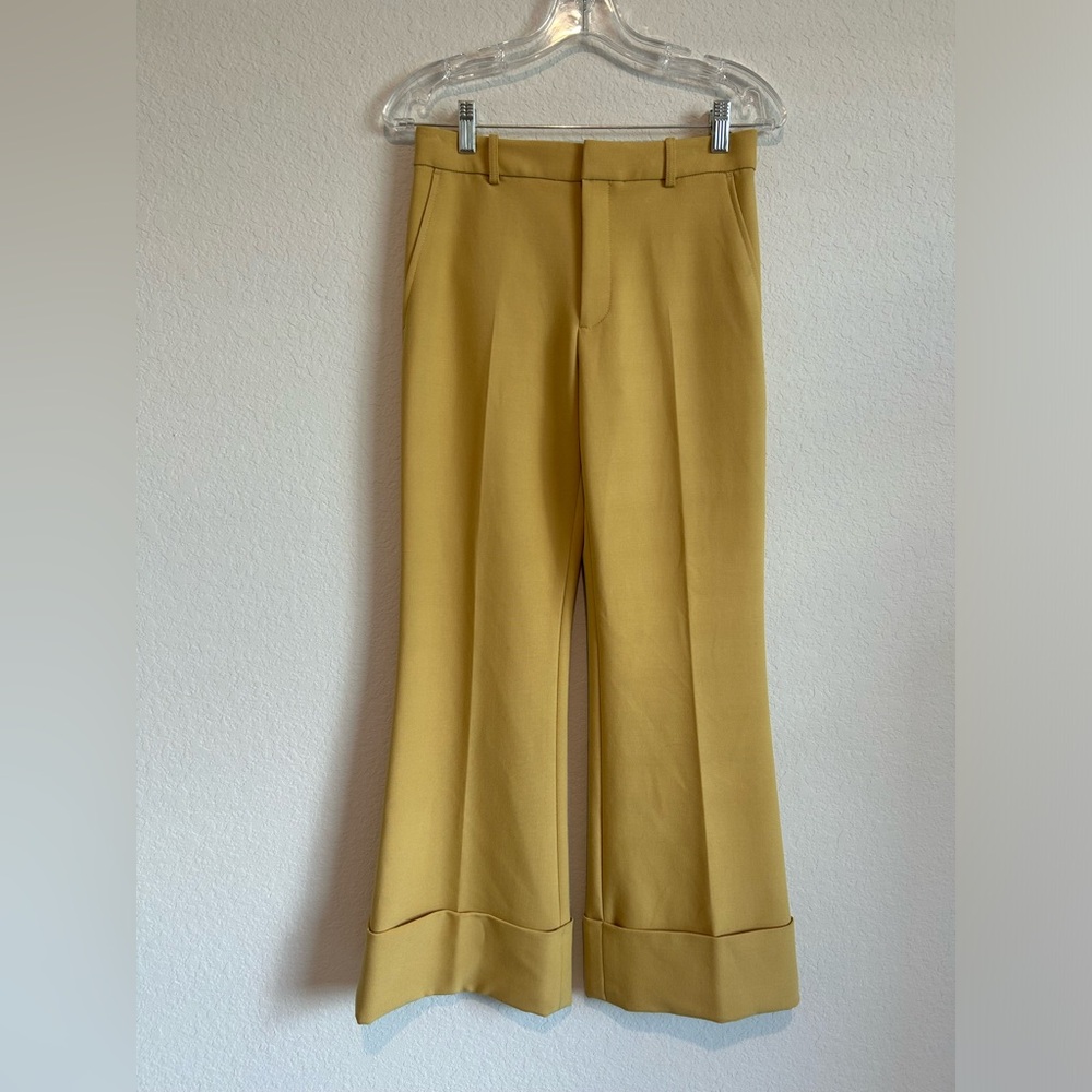 Club Monaco Pale Yellow Cuff Clare Dress Pants Trousers
